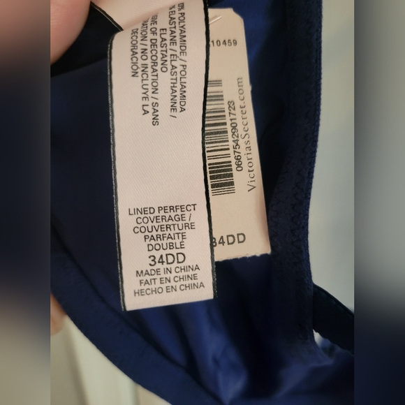 NWT Victoria's Secret Blue Perfect Coverage Front Close Strappy Back Bra 34DD - Picture 5 of 7